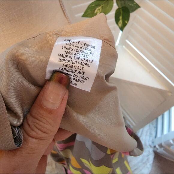 MILLY SILK COLORBLOCK PATCHWORK GRAY PINK DRESS SIZE 8 - Picture 8 of 8